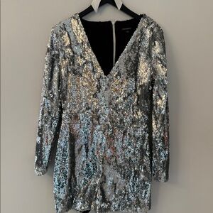 Haoduoyi Silver Sequin Romper